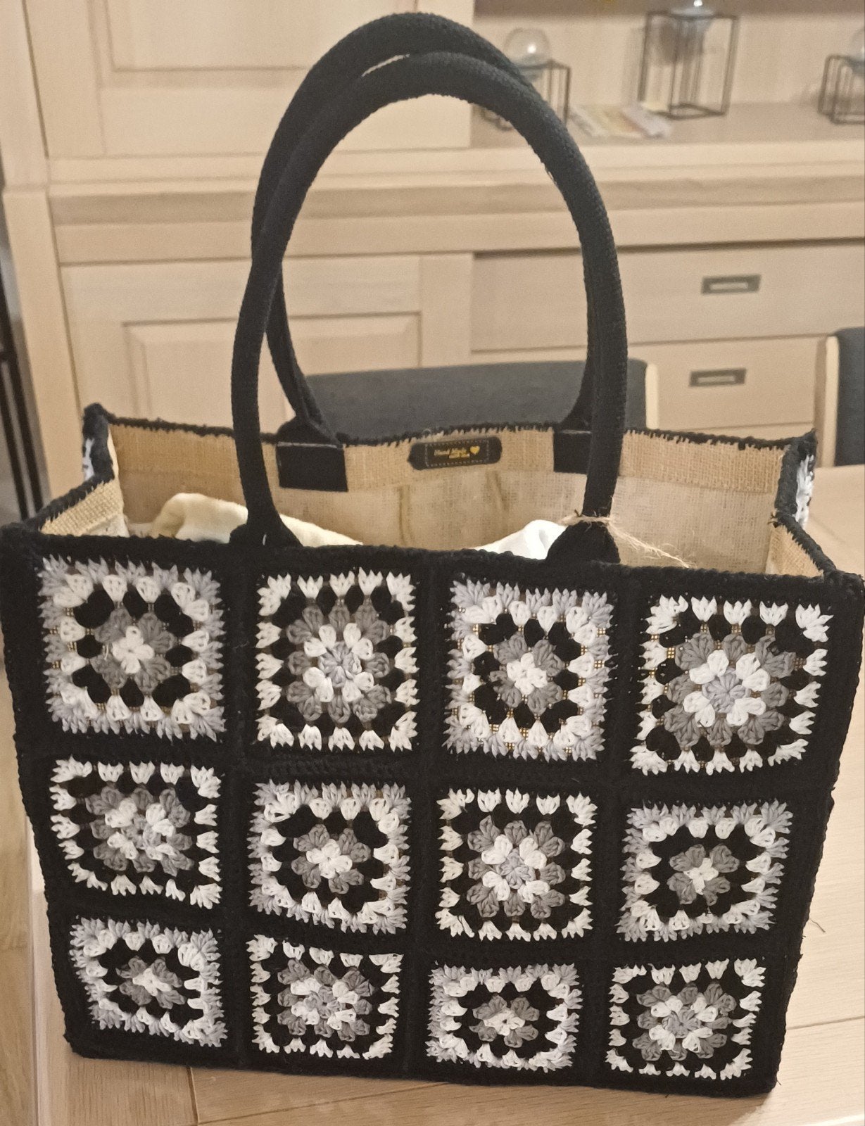 boodschappentas jute binnenin, Handtassen en Accessoires, Tassen | Damestassen, Ophalen of Verzenden
