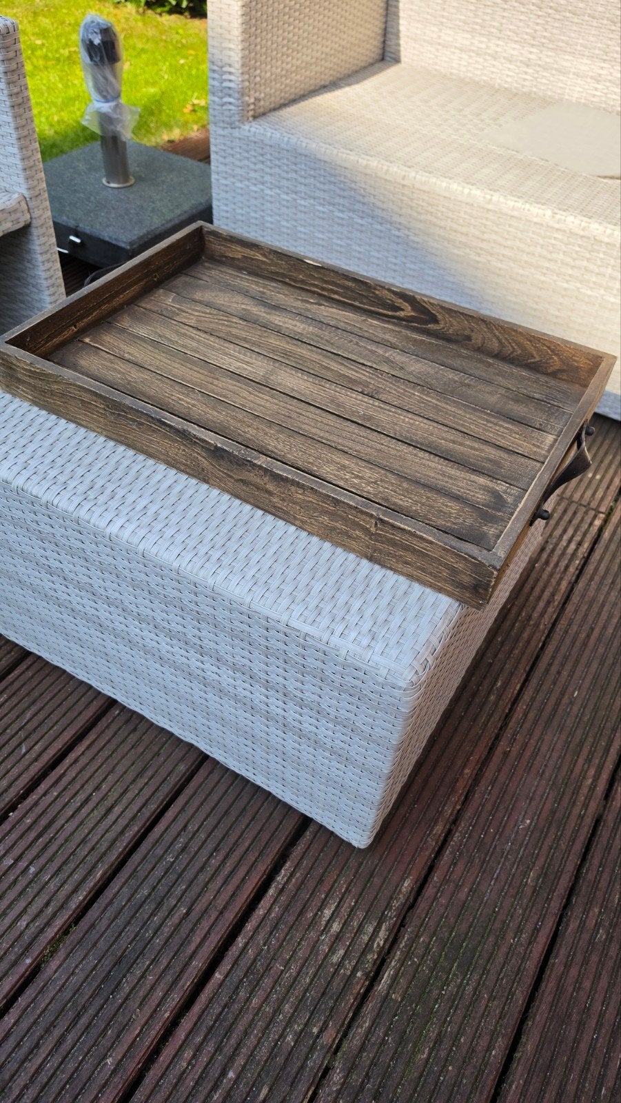 Decoratief houten dienvlad/plateau, Tuin en Terras, Ophalen