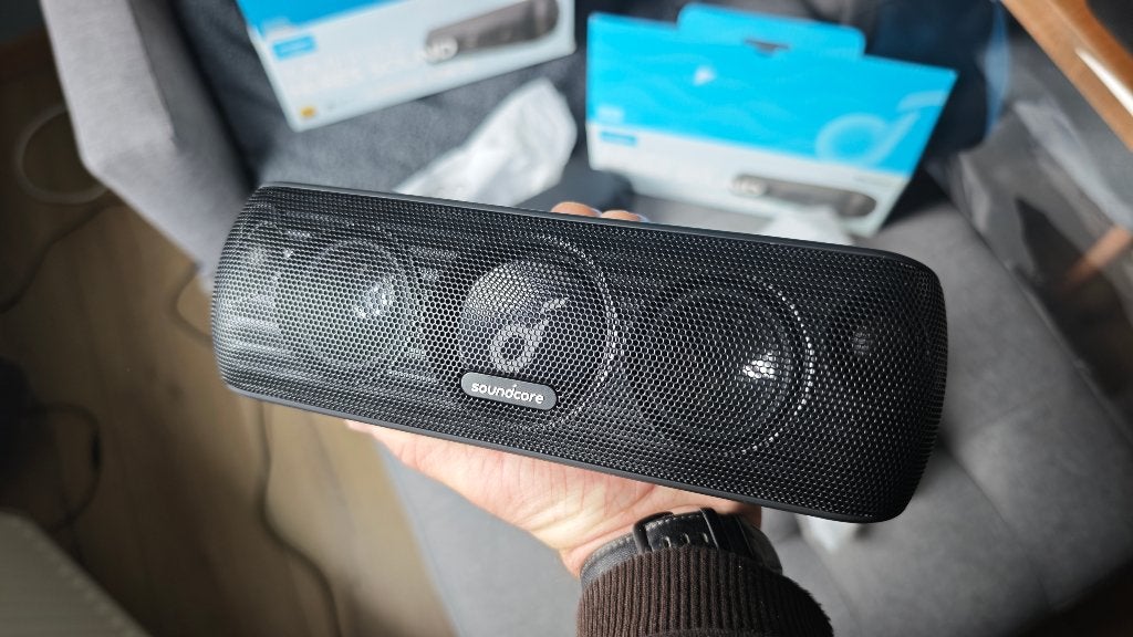 (Hi-Res Audio) 2 Anker Soundcore Motion+ speakers, Zo goed als nieuw, 60 tot 120 watt, Complete surroundset, Ophalen