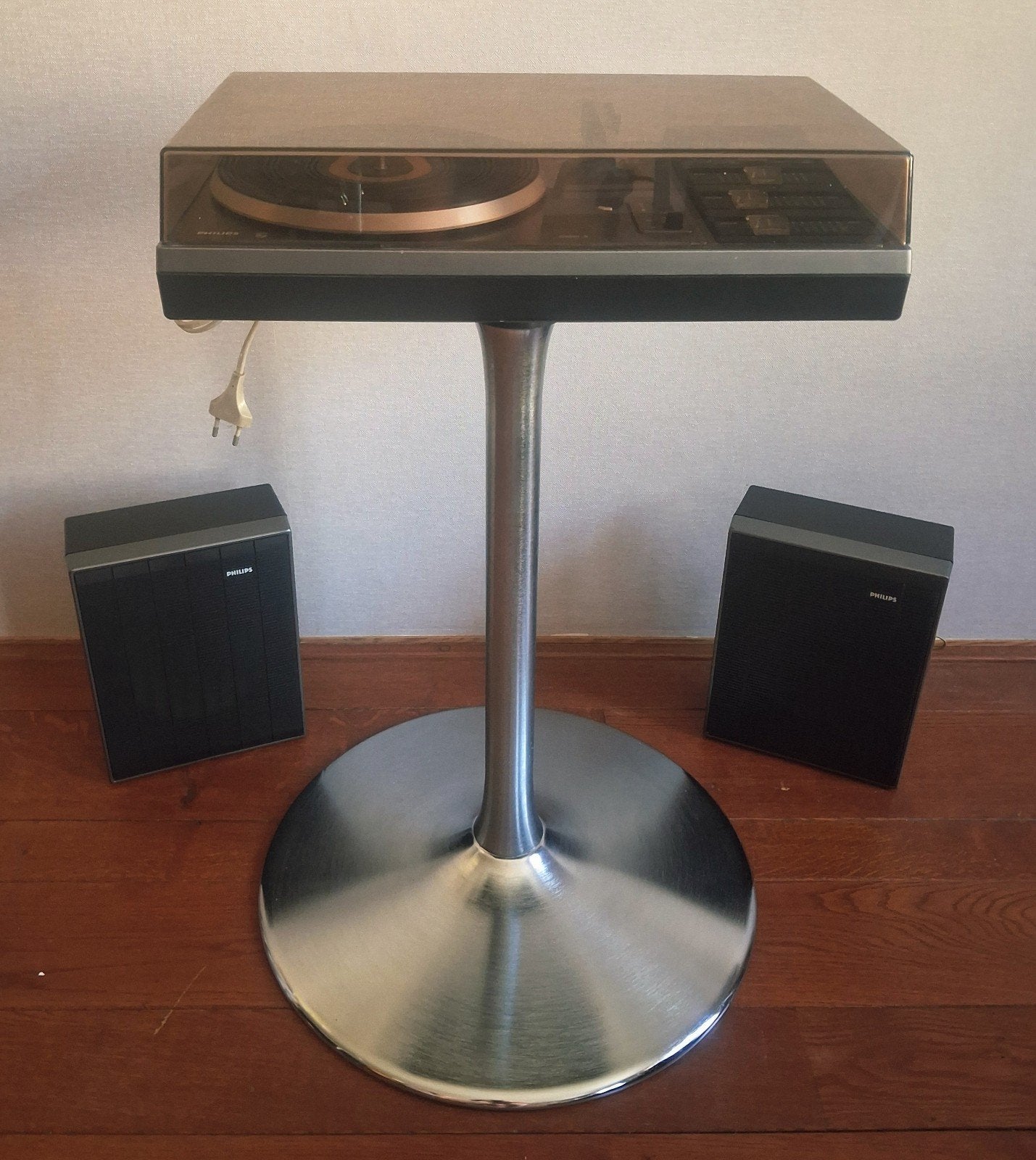 Vintage Philips platenspeler op chrome voet (n.o.), Audio, Tv en Foto, Stereoketens, Gebruikt, Speakers, Philips, Ophalen