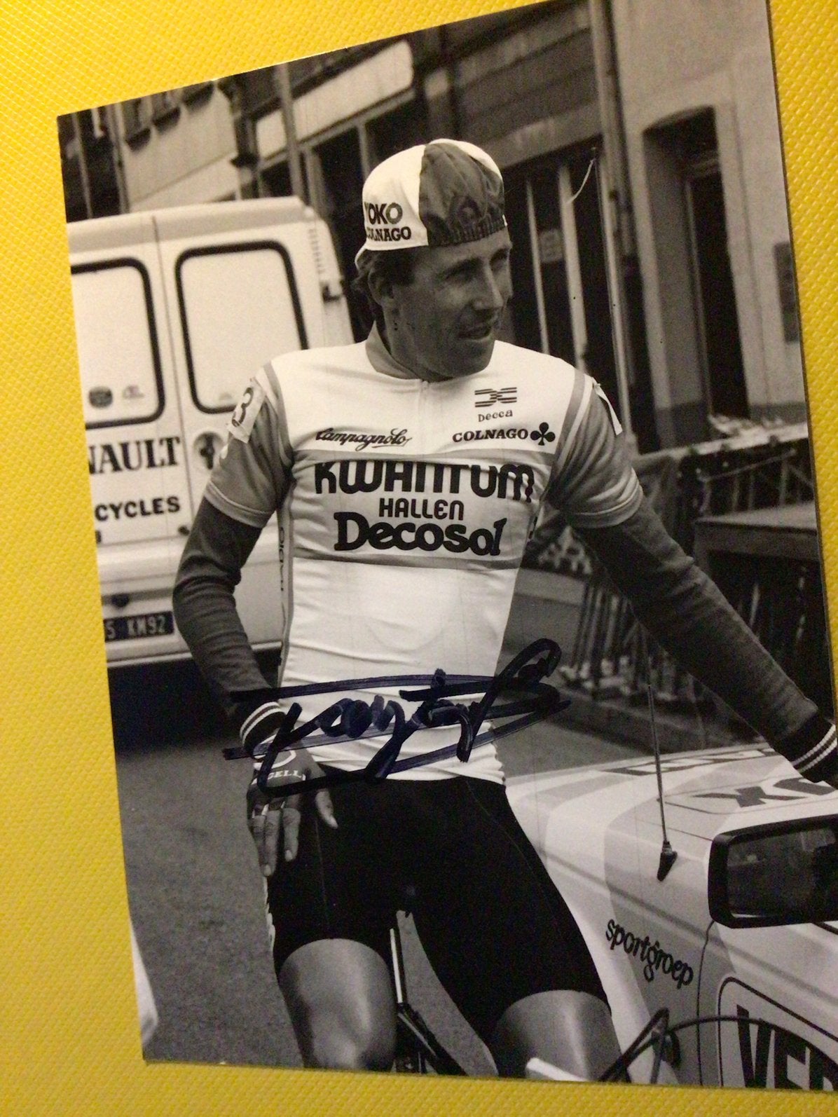 wielerfoto 1985 lbl team kwantum ludo peeters signe, Enlèvement ou Envoi, Comme neuf