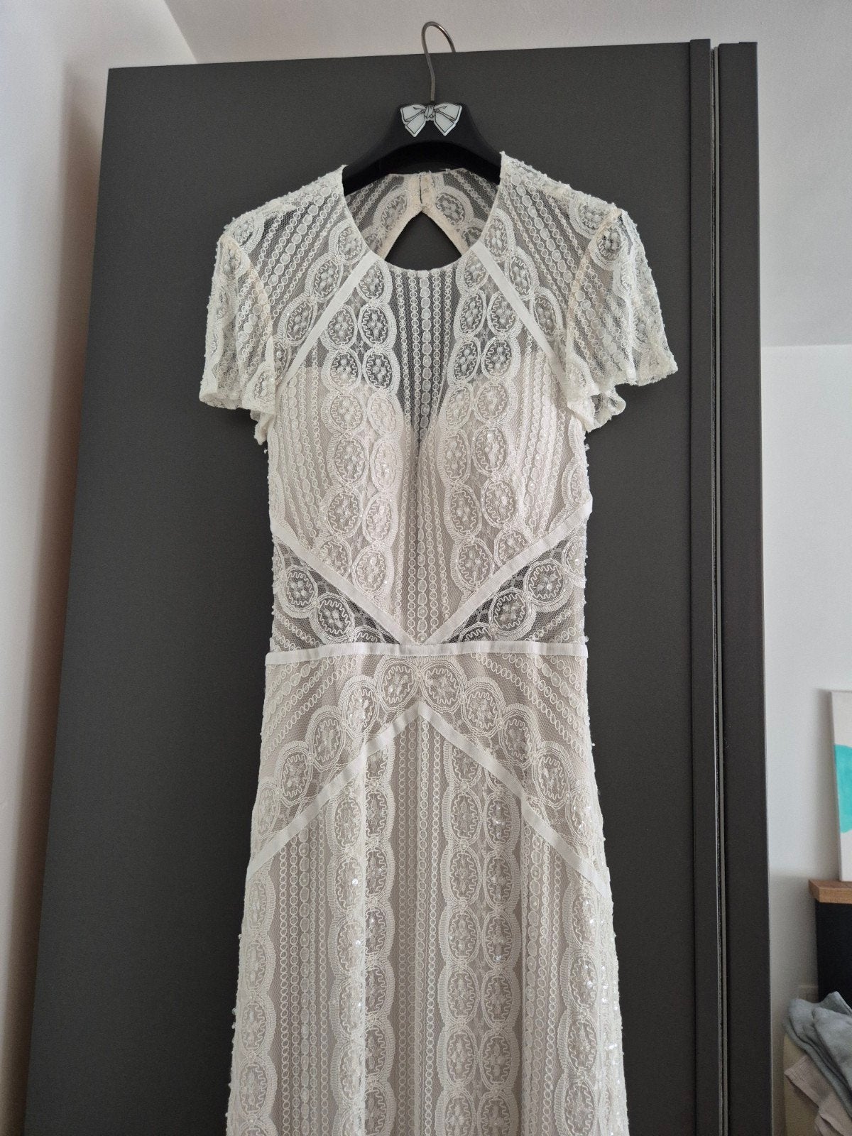 Trouwjurk maat 38, Ophalen, Beige, Trouwjurk