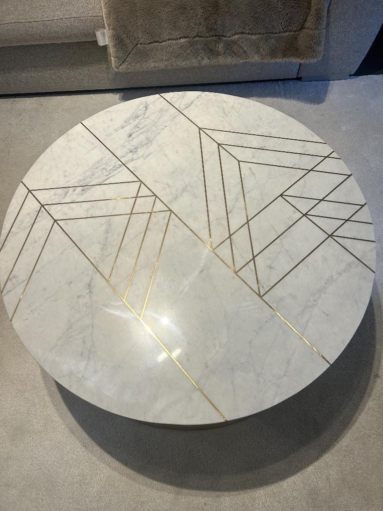 Table basse en marbre, Rond, 50 à 100 cm, Comme neuf, Enlèvement