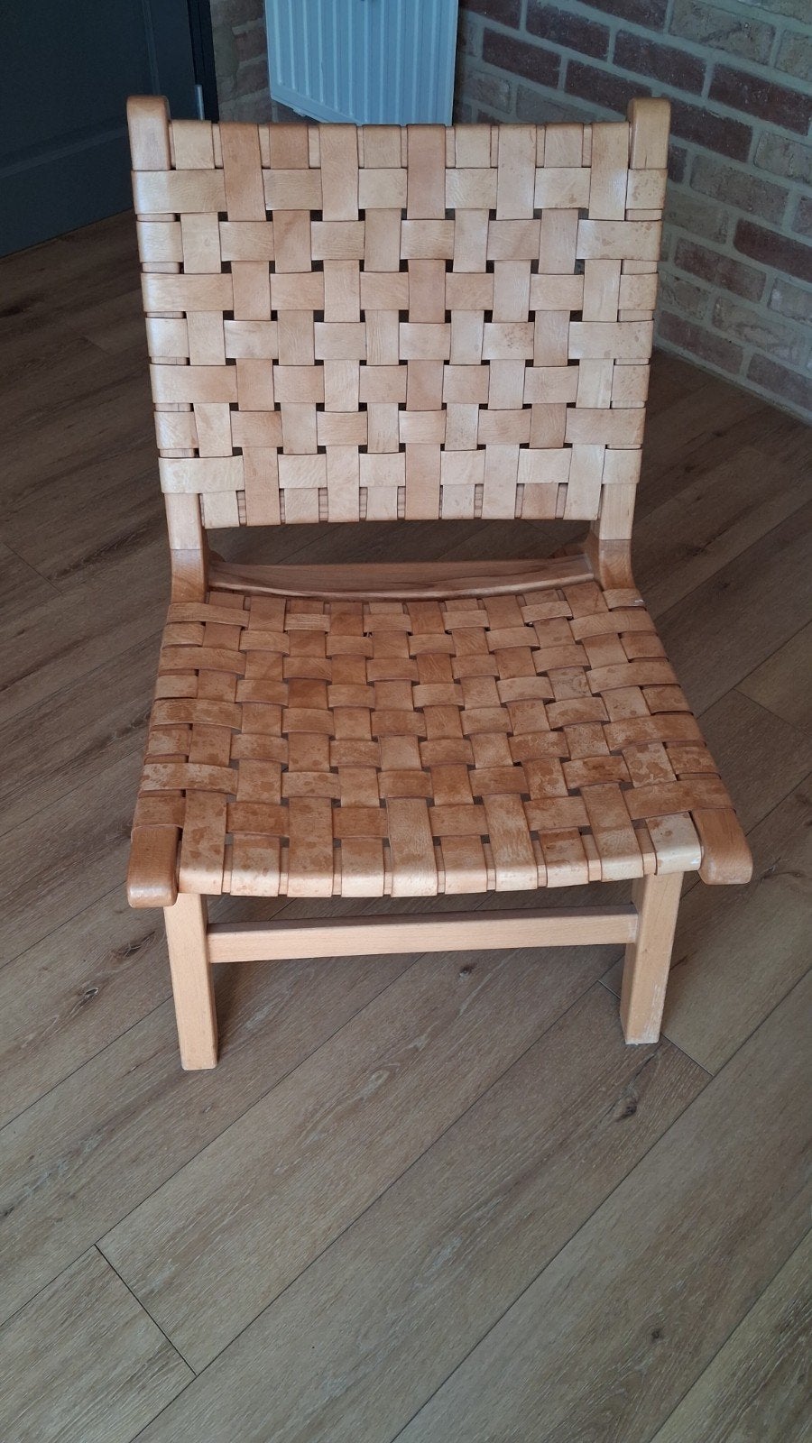 Fauteuil cuir et bois, Comme neuf, Brun, Enlèvement, Une