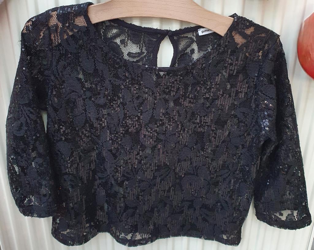 Korte zwarte blouse van Pimkie maat S, Kleding | Dames, Zwart, Ophalen of Verzenden, Zo goed als nieuw, Pimkie