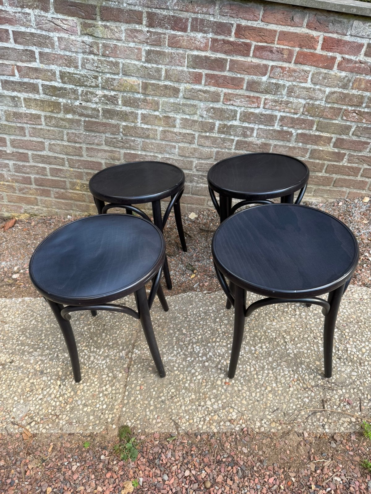 4 tanourets thonet noirs, Enlèvement, Utilisé, Bois