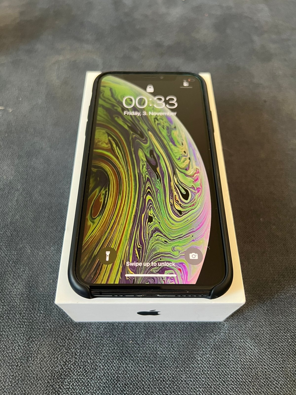 iPhone XS 256GB zwart met doos en originele siliconen hoes, Télécoms, Téléphonie mobile | Apple iPhone, Enlèvement ou Envoi, Comme neuf