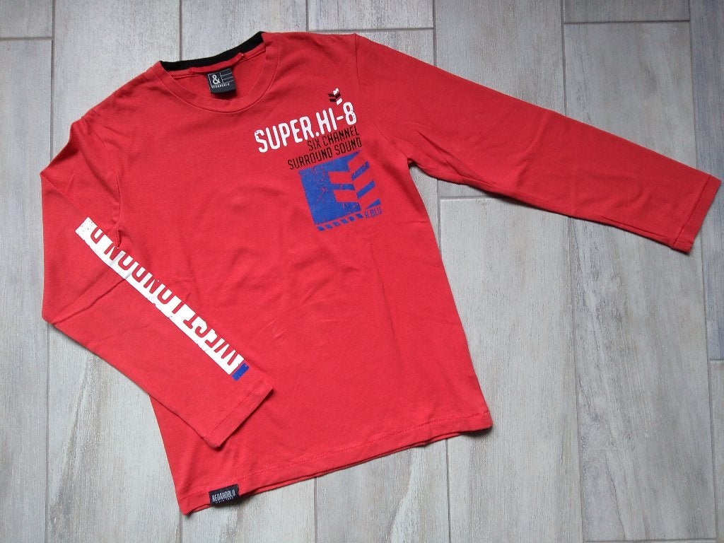 ★ M128 - Longsleeve Red & Blu, Zo goed als nieuw, Shirt of Longsleeve, Jongen, RED  &  BLU.