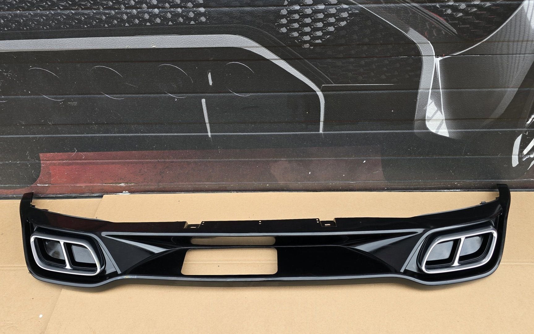 Diffuser VW Golf 8 VIII R-LINE HOOGLANS ZWART RLINE ORIGINEE, Gebruikt, -, Ophalen of Verzenden, Achter