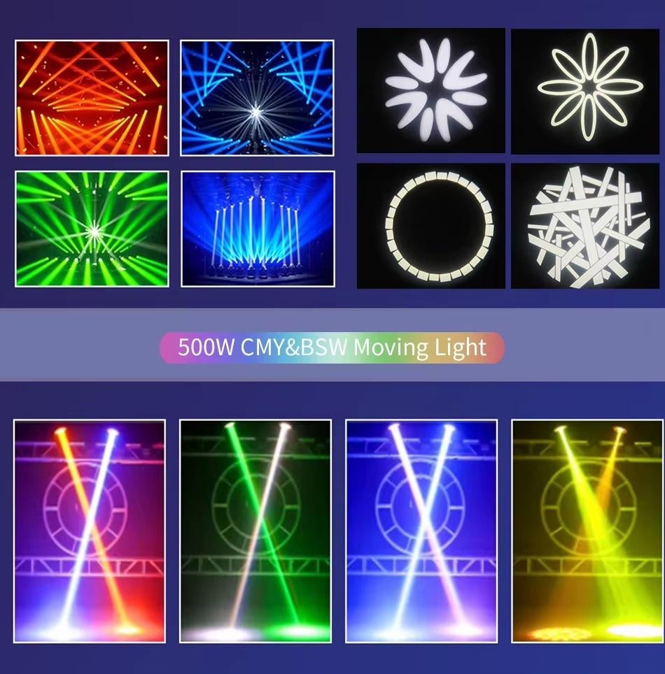 Nieuwe 500W CMY CTO BSW Moving Beam Zoom Spotlight 3-in-1, Muziek en Instrumenten, Ophalen of Verzenden, Nieuw, Licht, Geluidgestuurd