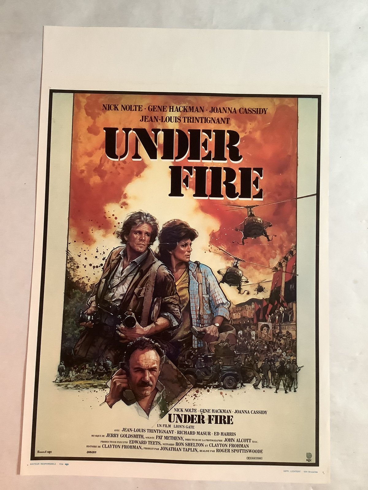 UNDER FIRE   filmposter   36-54 cm   USED, Ophalen of Verzenden, Zo goed als nieuw