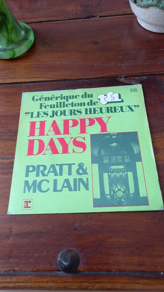 Vinyl (45t) bande original de la série "happy days", Ophalen, Gebruikt, Pop