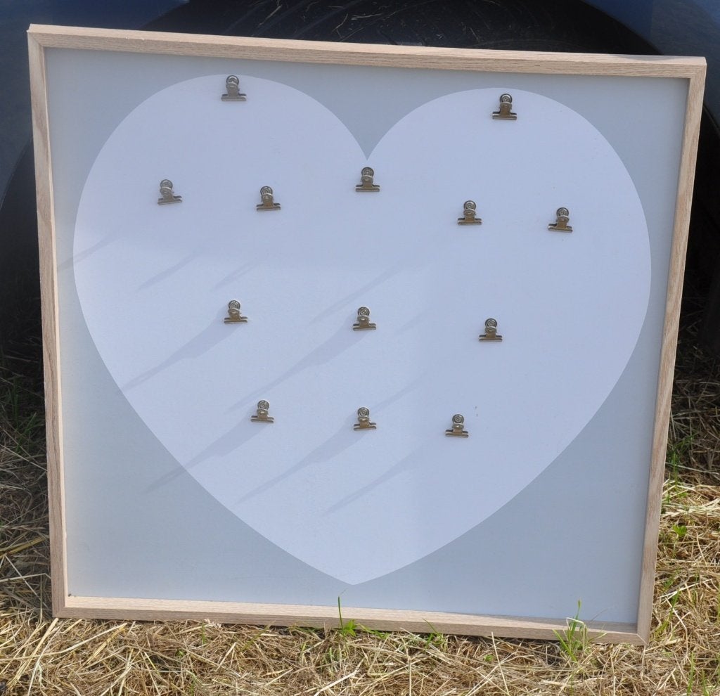 cadre pense bete ou porte photo decor coeur, Maison & Meubles, Enlèvement ou Envoi, Utilisé, Blanc, Panneau mural