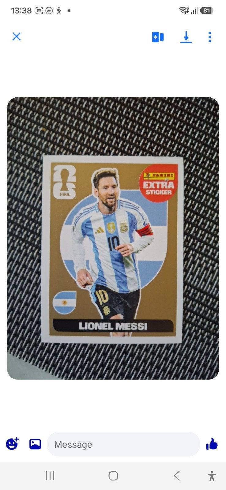 Carte or messi rare edition panini coupe du monde 2026