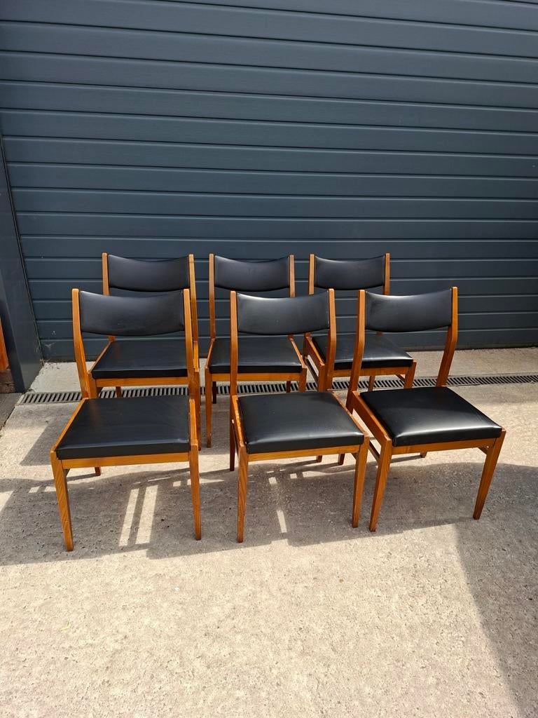 Set van 6 vintage stoelen uit de jaren zeventig, Huis en Inrichting, Ophalen, Zwart