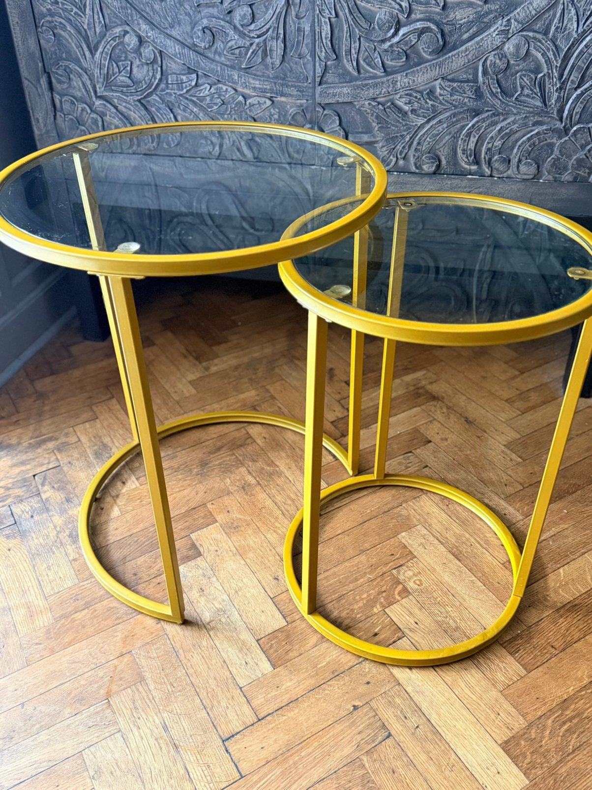 Table gigogne, Maison & Meubles, Enlèvement, Comme neuf, Verre