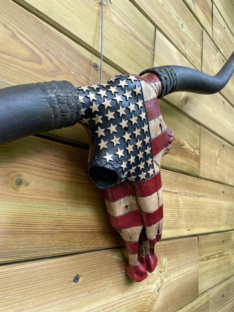 Wand buffelschedel Americana , woonkamer, cowboy 85cm, Tuin en Terras, Tuinbeelden, Nieuw, Dierenbeeld, Kunststof, Ophalen