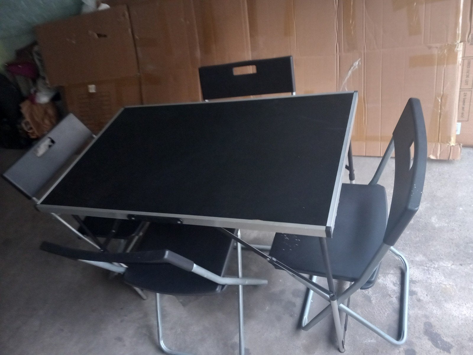 tafel + 4 stoelen, Tuin en Terras, Ophalen