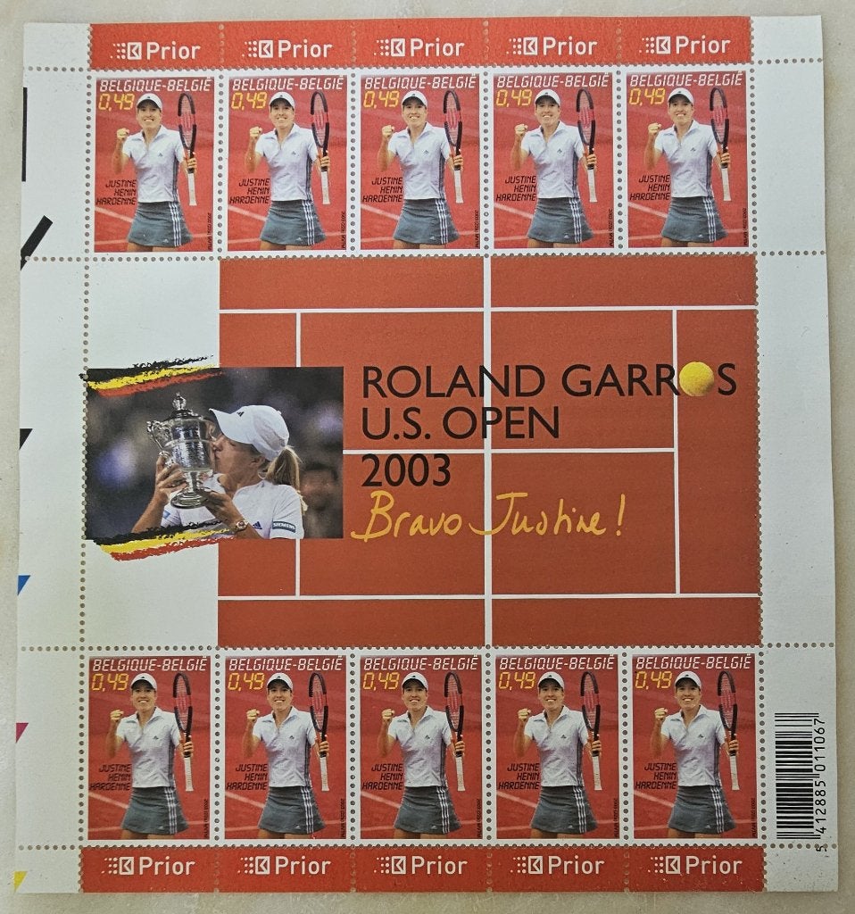 Postzegelvel Justine Henin - OBP 3225 - 2003, Ophalen, Frankeerzegel, Zonder stempel, Postfris
