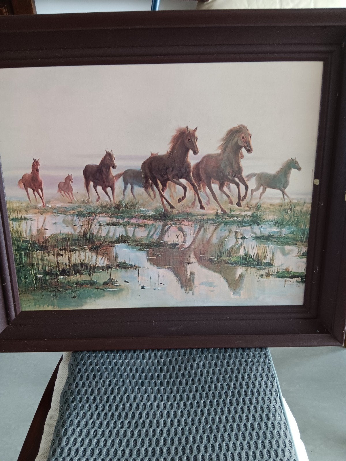 Vintage schilderij ., Antiquités & Art, Art | Peinture | Classique, Enlèvement ou Envoi, Vintage, Encadré