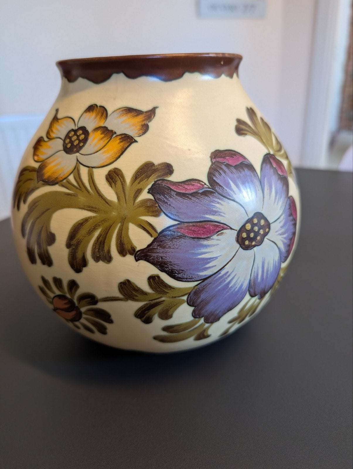 Vase boule vintage Zuid Holland Royal Gouda, Enlèvement