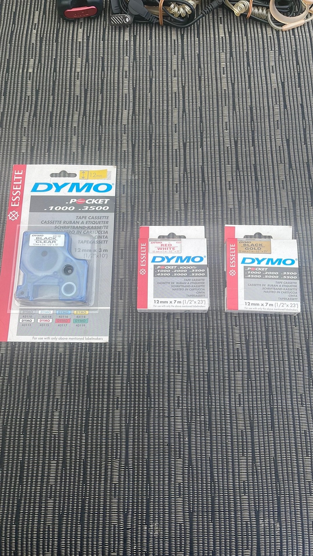 3x Vintage Dymo / Esselte Tapecassettes (12mm, Zakelijke goederen, Kantoor en Winkelinrichting | Onderdelen, Ophalen of Verzenden