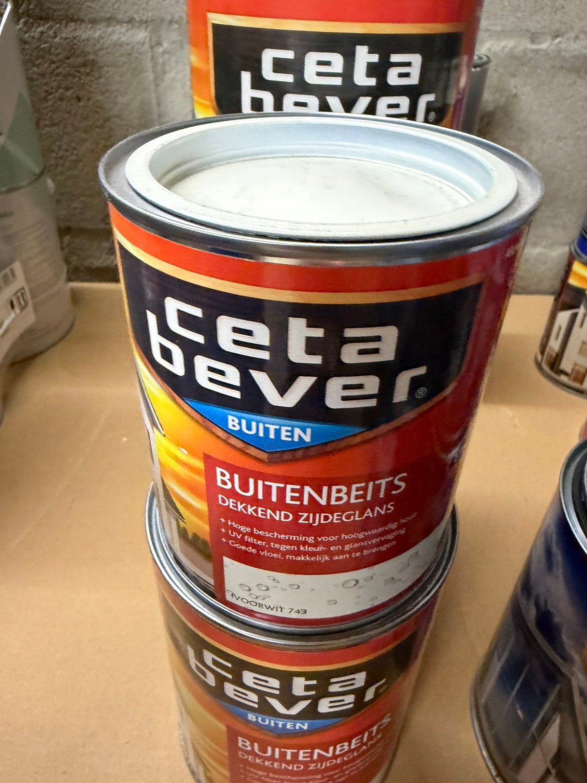 Cetabever dekkende beits ivoorwit 0,75l en 1,25liter, Hobby en Vrije tijd, Ophalen of Verzenden, Nieuw