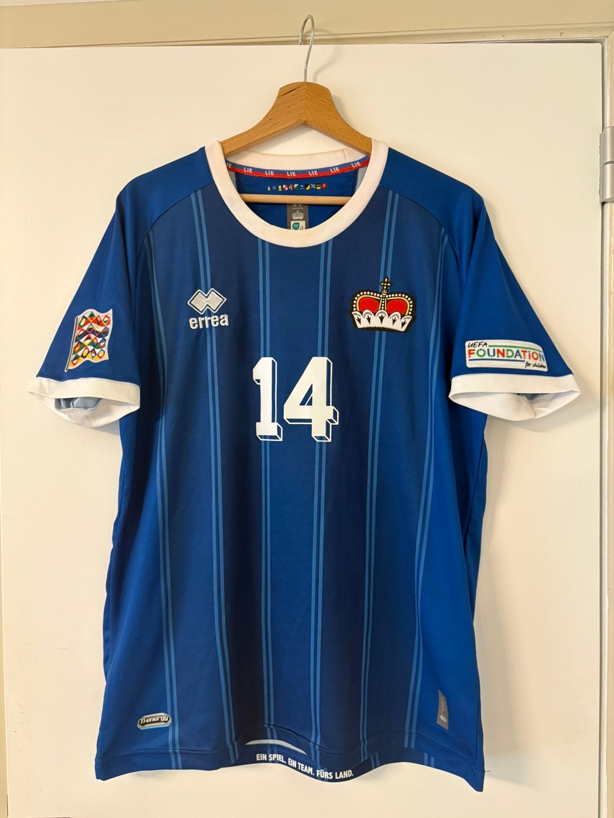 Matchworn shirt Liechtenstein, Collections, Articles de Sport & Football, Enlèvement ou Envoi, Comme neuf, Maillot
