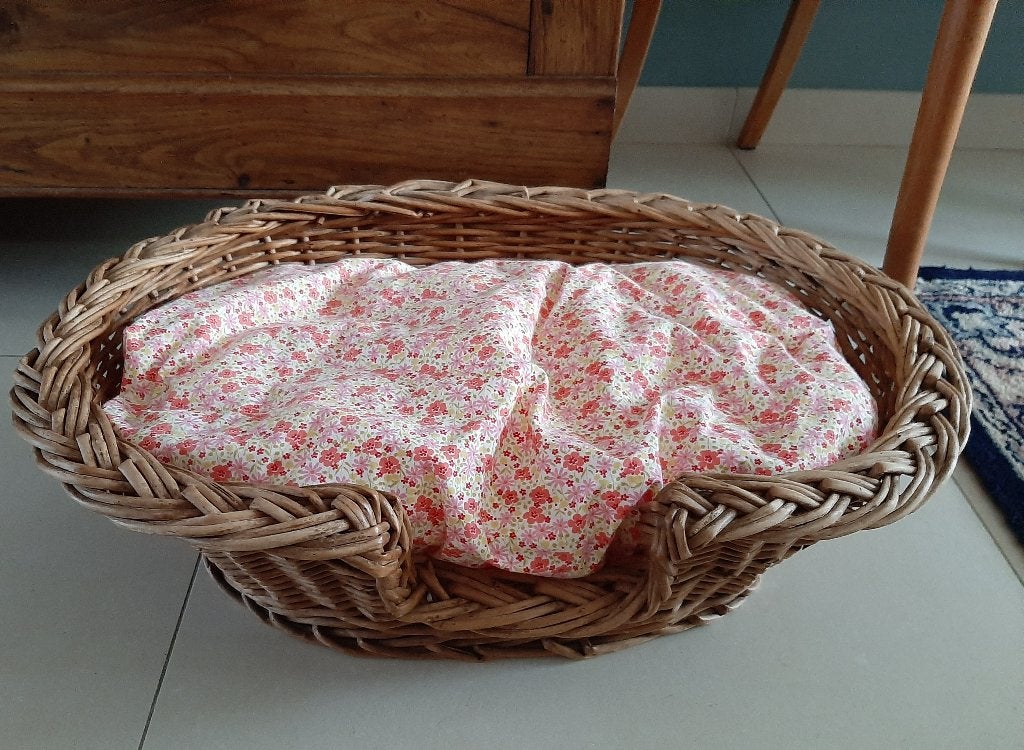 Te koop: Leuke rieten dierenmand met kussen., Ophalen of Verzenden, Zo goed als nieuw, Riet