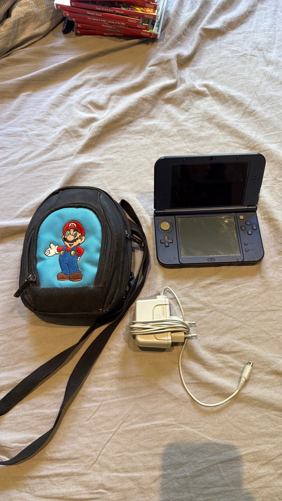Nintendo 3ds xl, Games en Spelcomputers, Spelcomputers | Nintendo DS, Ophalen, Gebruikt, Blauw, Met beschermhoes of tas