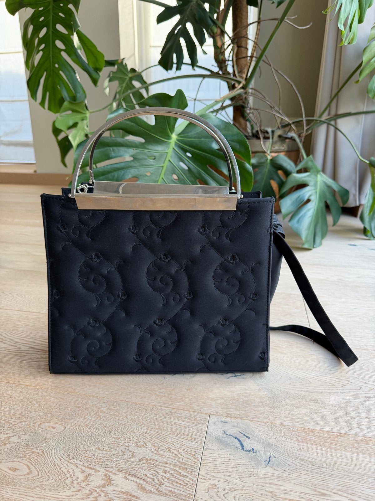 Vintage tas, Ophalen of Verzenden, Gebruikt, Zwart, Handtas
