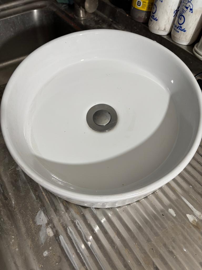 Porseleinen wastafel ronde lavabo wit, Doe-het-zelf en Bouw, Sanitair, Ophalen, Zo goed als nieuw