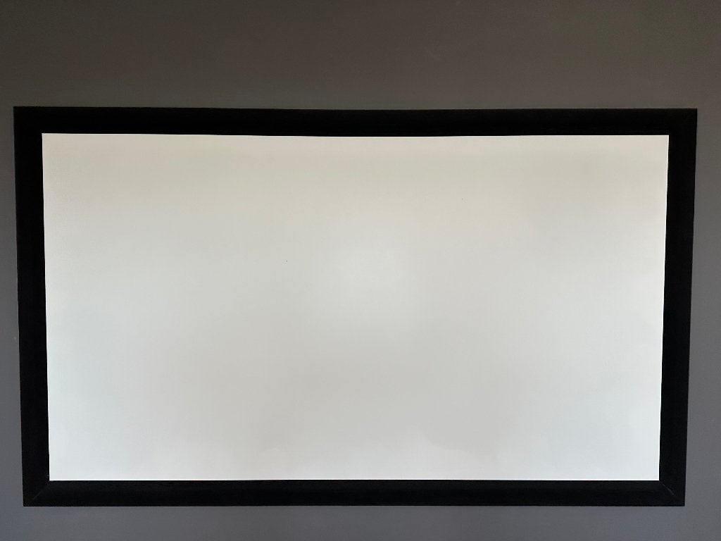 Écran de projection fixe Kingpin VFS210 — cadre noir, Enlèvement, Manuel, Utilisé