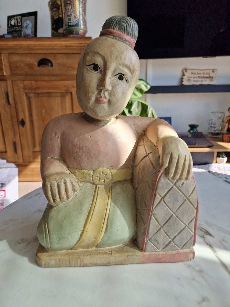 Chinees gelukskind 37 cm hoog, Antiek en Kunst, 37 cm, Geschilderd, Beeld, Ophalen