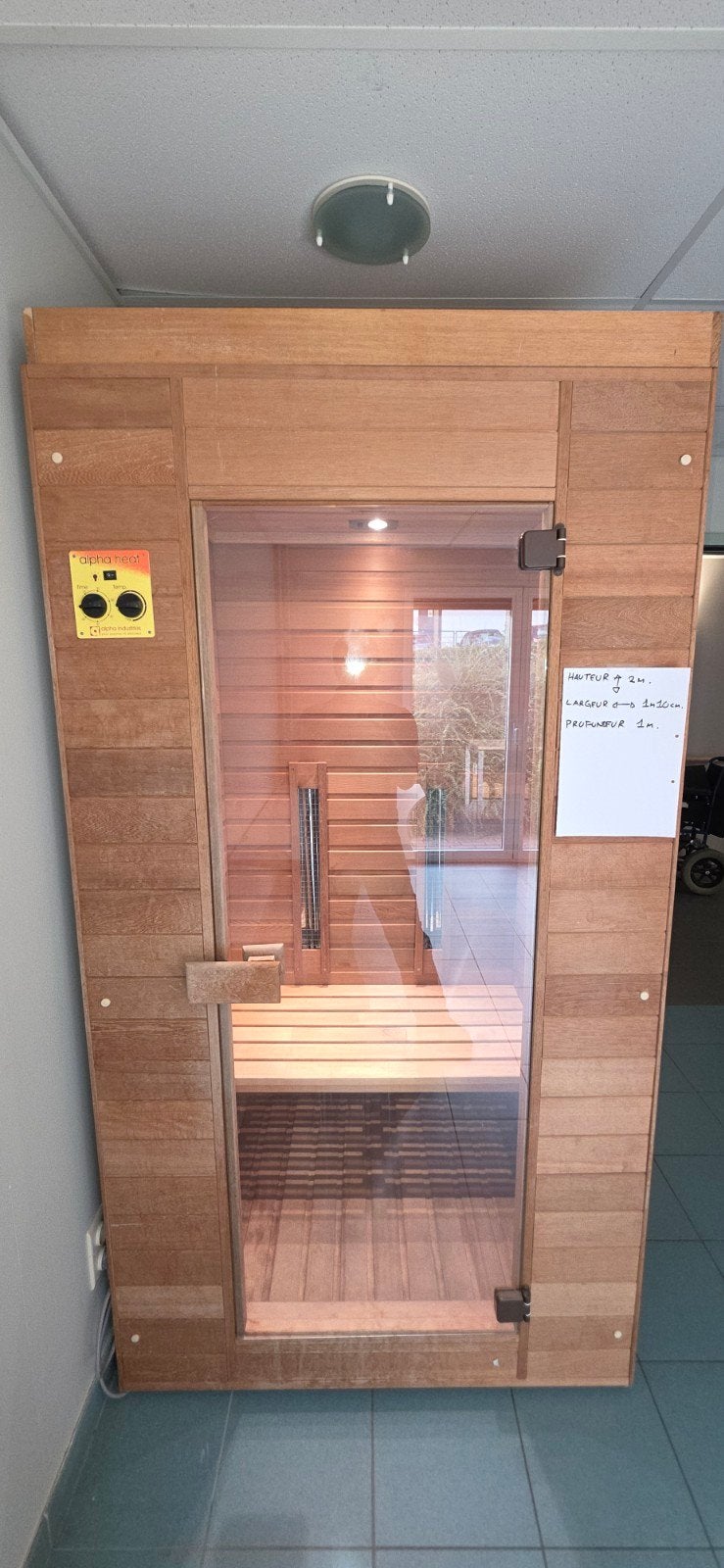 sauna infrarouge 2 personnes, (ALPHA INDUSTRIES), Sports & Fitness, Enlèvement, Utilisé, Infrarouge, Sauna complet