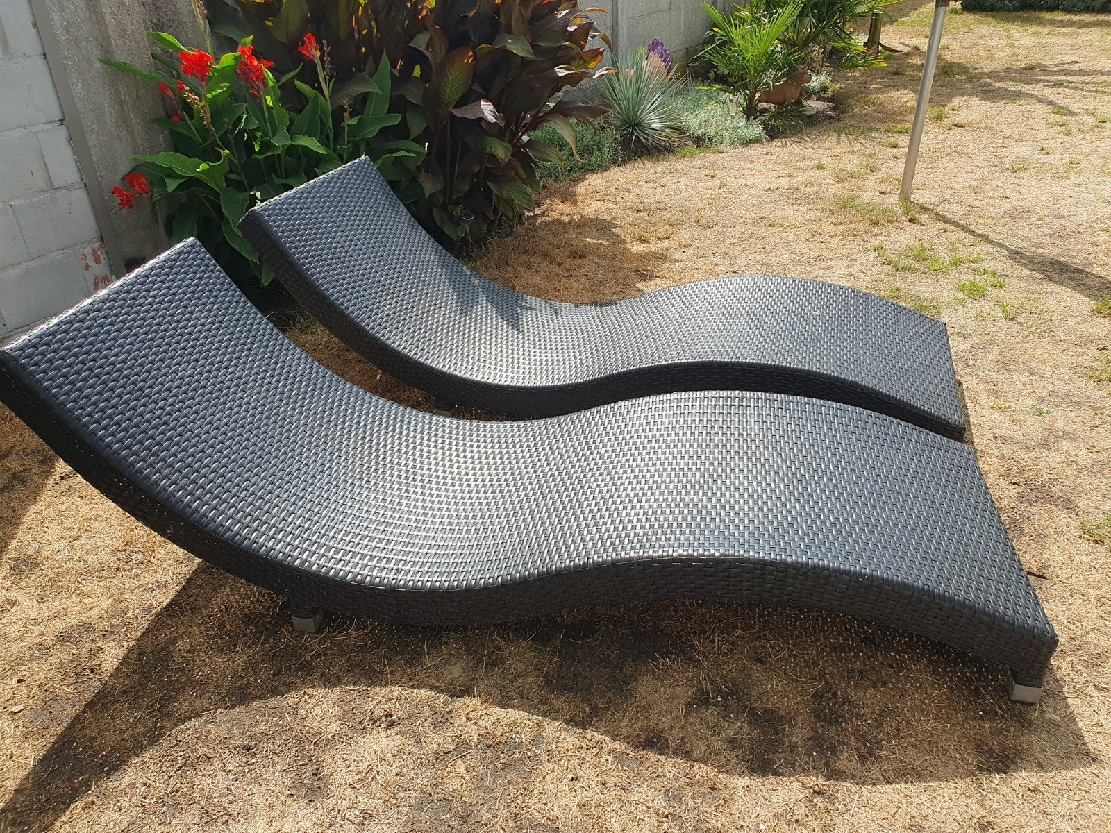 wicker ligbedden met kussens, Tuin en Terras, Ophalen, Wicker