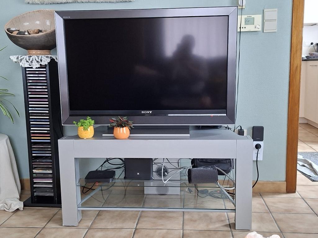 tv tafel modern, Ophalen, Gebruikt, 50 tot 100 cm, Glas