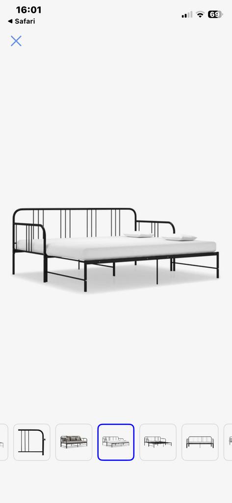 Zetelbed metaal ikea, Huis en Inrichting, Slaapkamer | Stapelbedden en Hoogslapers, Ophalen, Zo goed als nieuw, Tweepersoons, Overige typen