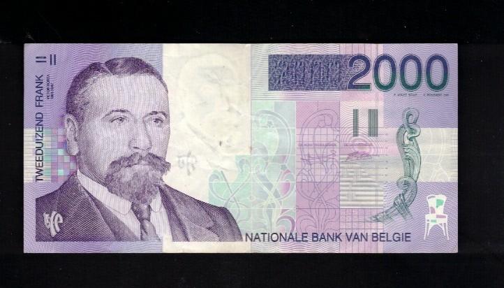 Billet belge 2000 Frank - Victor Horta, Enlèvement ou Envoi, Billets en vrac