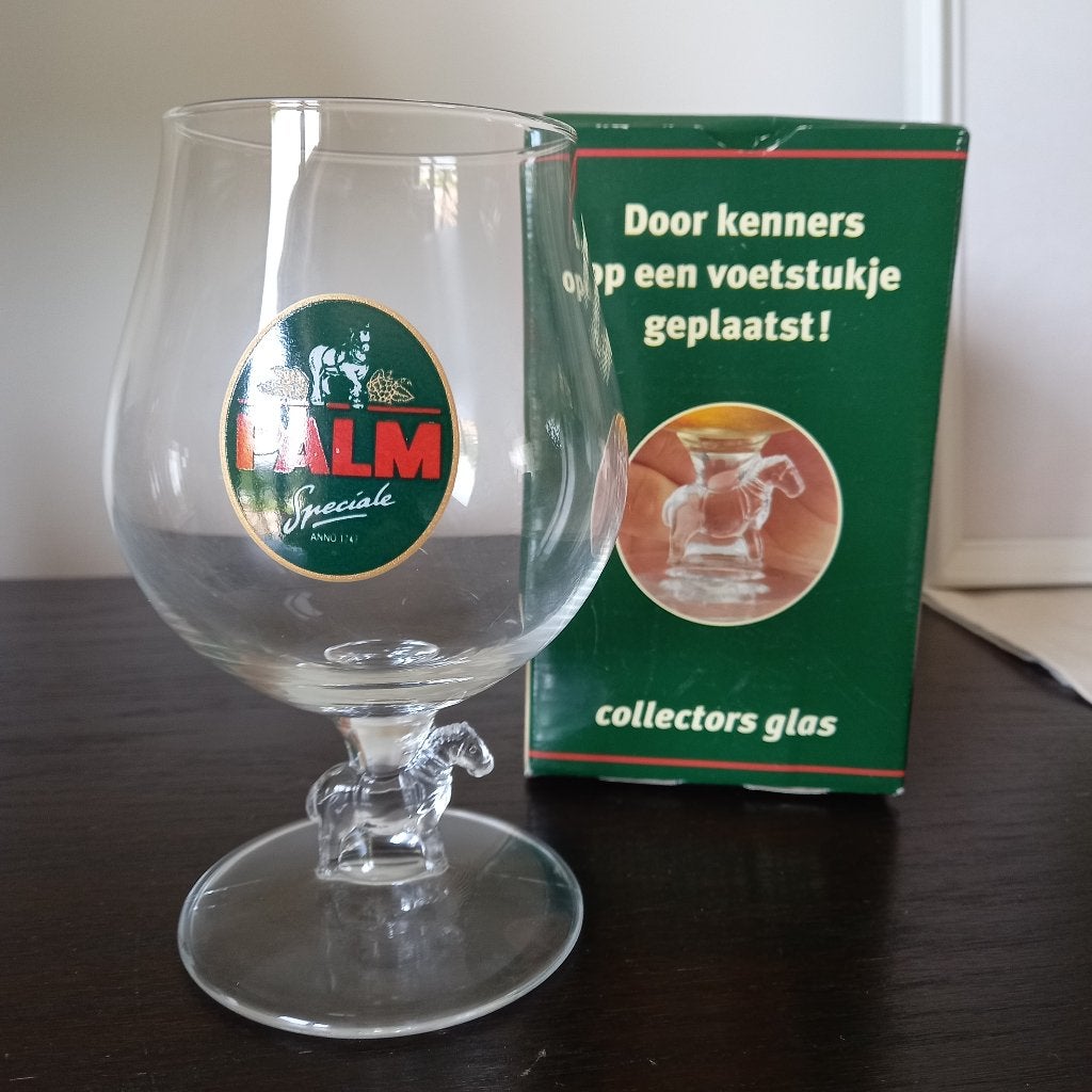 PALM : Bierglas Speciale Palm ,met paardje op steel., Verzamelen, Ophalen, Palm