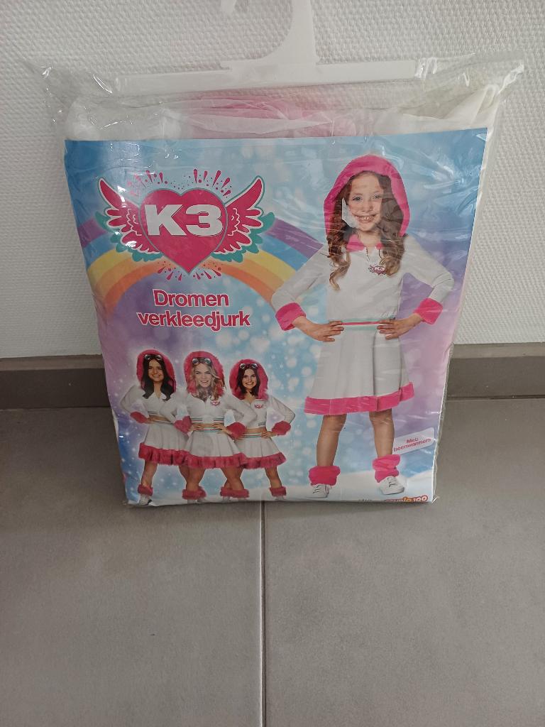 K3 verkleedjurkje Dromen - 6/8 jaar - maat 134, Kinderen en Baby's, Carnavalskleding en Verkleedspullen, Ophalen of Verzenden