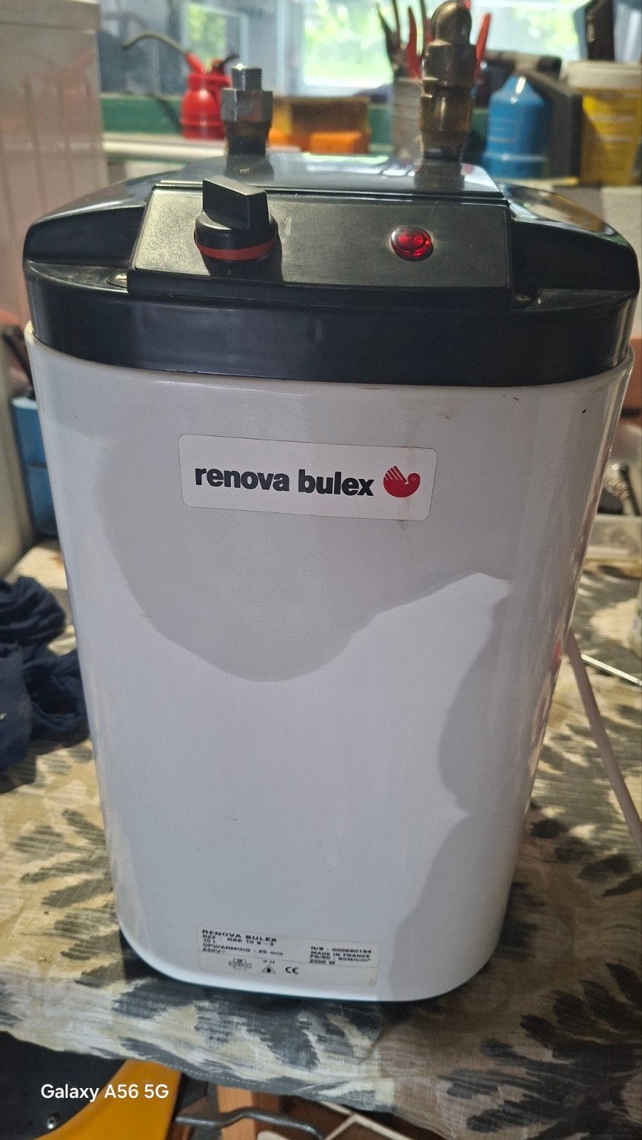 10-liter waterverwarmer, Ophalen