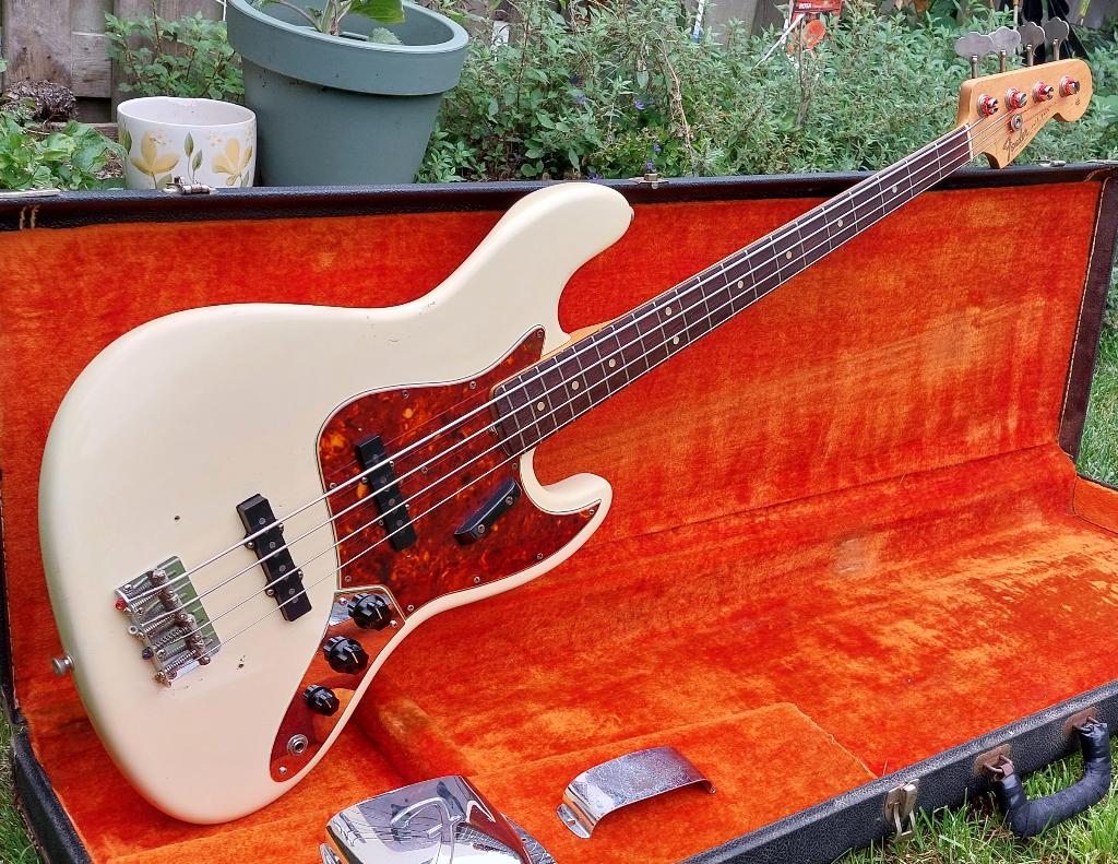 Fender Jazz Bass 1965 L-series refin, Muziek en Instrumenten, Ophalen of Verzenden, Gebruikt, Elektrisch