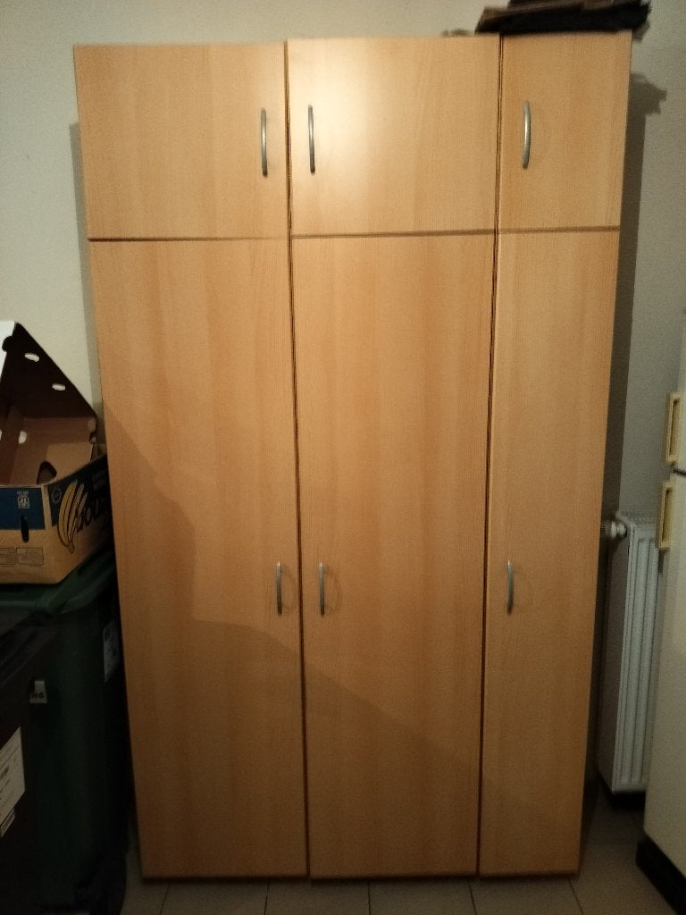 driedeurs kledingkast / opbergkast met opzetkasten, Huis en Inrichting, Ophalen, Gebruikt
