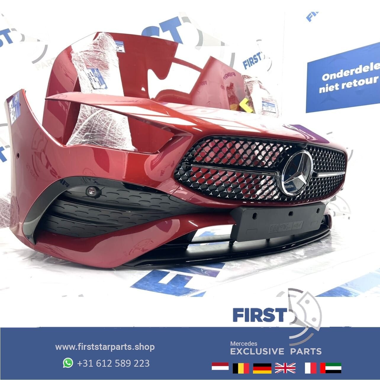 W118 CLA FACELIFT AMG VOORKOP ROOD 2022-2026 origineel Merce, Auto-onderdelen, Gebruikt, -, Voor, Ophalen of Verzenden
