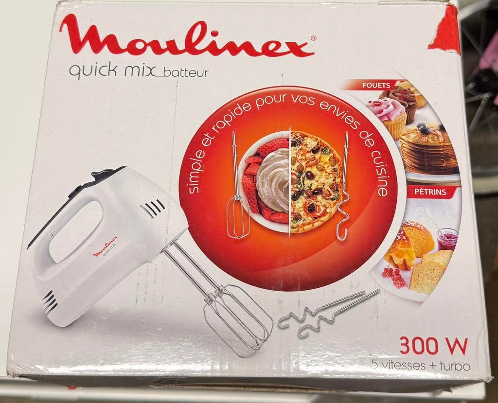 Mixer Moulinex Quickmix, Electroménager, Enlèvement ou Envoi, Neuf, Résiste au lave-vaisselle, 3 vitesses ou plus