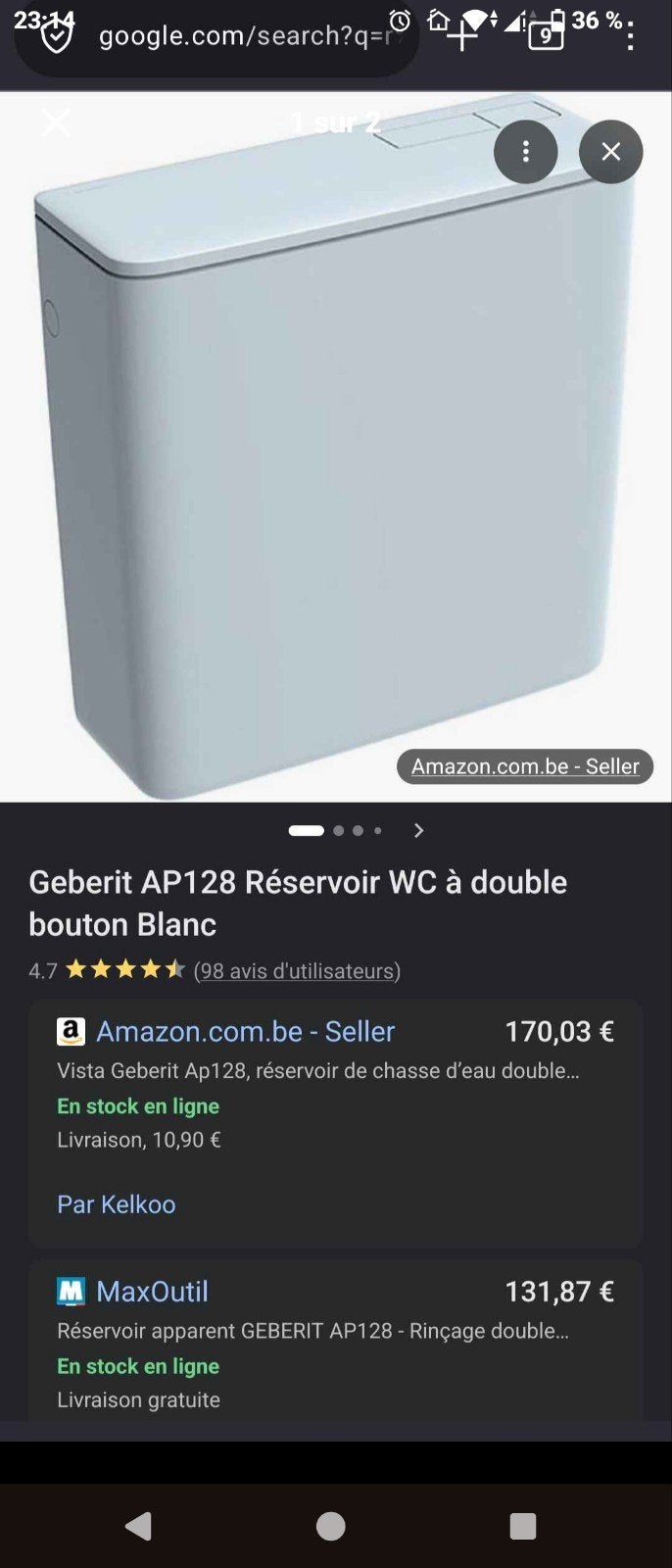 réservoir WC Geberit, Bricolage & Construction, Enlèvement