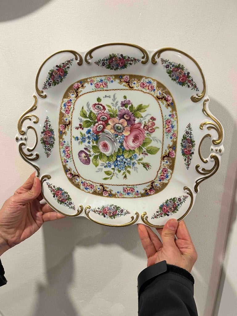 Grand plat porcelaine marque Depos Porzellainfabrik (Italie), Antiquités & Art, Enlèvement ou Envoi