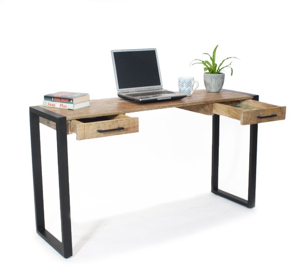 2 werktafels, Ophalen, Zo goed als nieuw, 140 cm, Bureau-kast combinatie