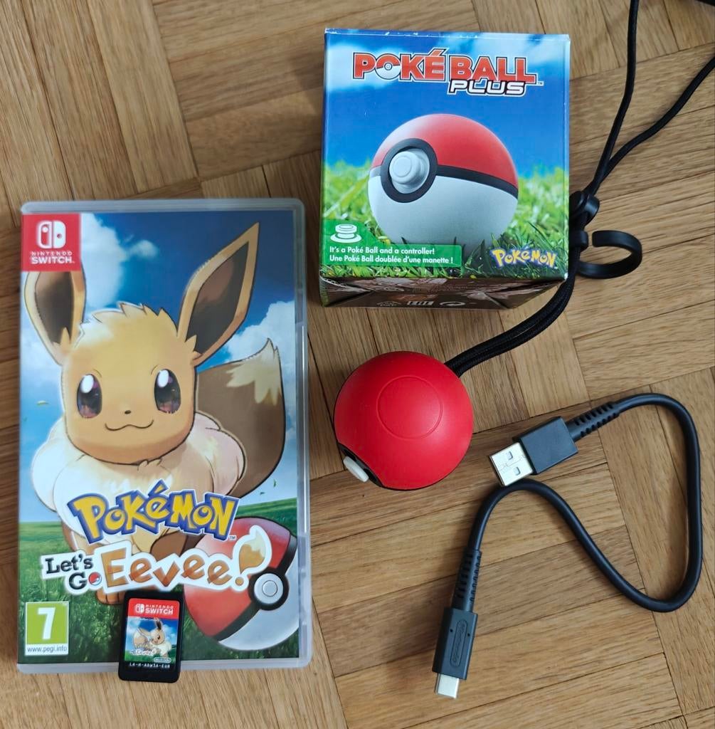 Pokémon : Let's Go Eevee + Poké Ball Plus, Games en Spelcomputers, Ophalen of Verzenden, Zo goed als nieuw, Vanaf 7 jaar